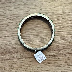 Lia Sophia Gold and Green Stretch Bracelet